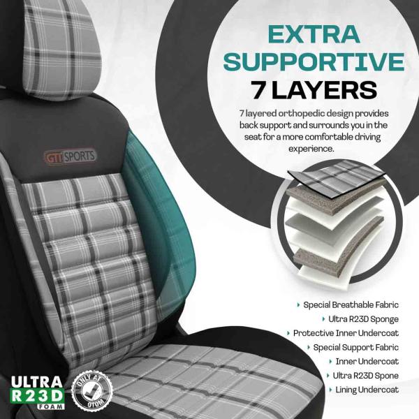 Auto Sitzbezug Set Universal Vorne und Hinten Komfortabel Komplett Set